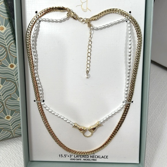 House of Harlow Glass Pearl Layered Necklace - Picture 2 of 6